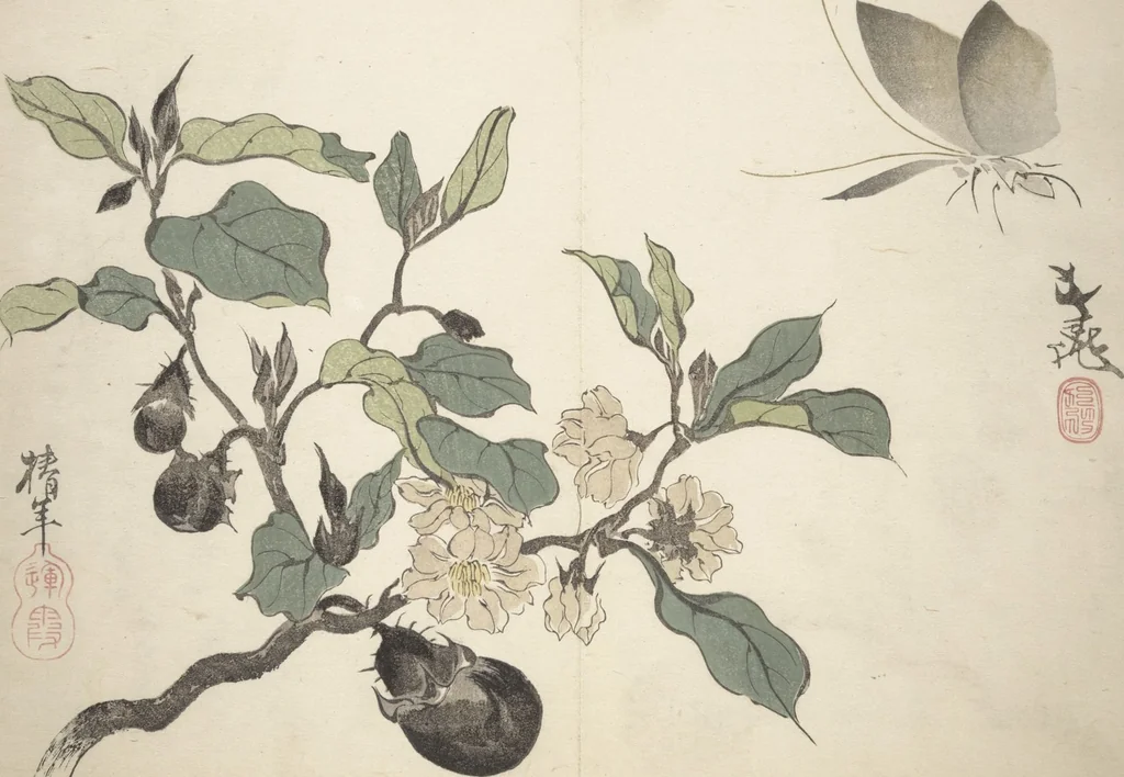 An illustration from Album of the New Year (Aratama jō 新玉帖), leaf 15