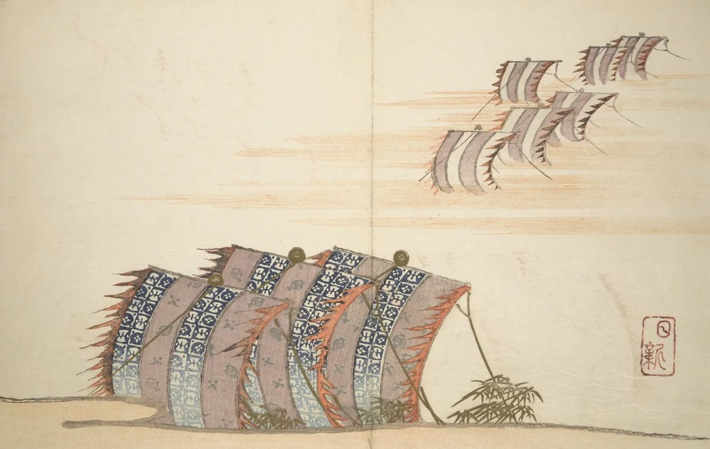An illustration from Album of the New Year (Aratama jō 新玉帖), leaf 8