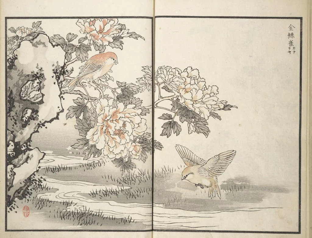 An illustration from Bairei Picture Album of One Hundred Birds (Bairei hyakuchō gafu 楳嶺百鳥畫譜) : [volume 1], 1881, leaf 14