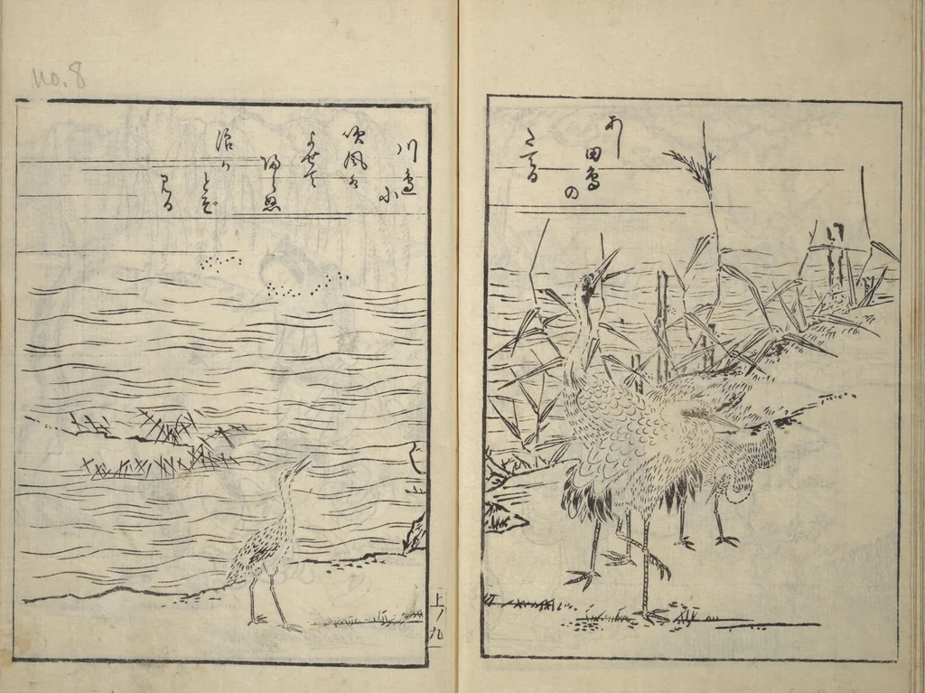 An illustration from Picture Book of Gold Brocades (Ehon kokinran 絵本古錦蘭) : [volume 1], 1763, leaf 10
