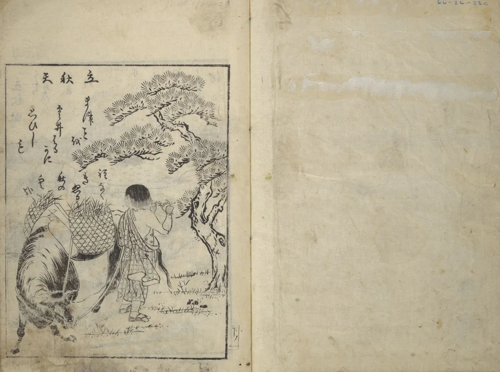An illustration from Picture Book of Gold Brocades (Ehon kokinran 絵本古錦蘭) : [volume 3], 1763, leaf 2
