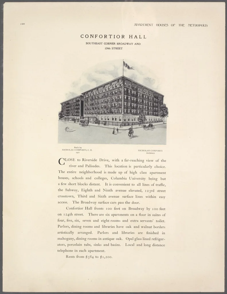 An illustration from Apartment houses of the metropolis, 1908, leaf 100
