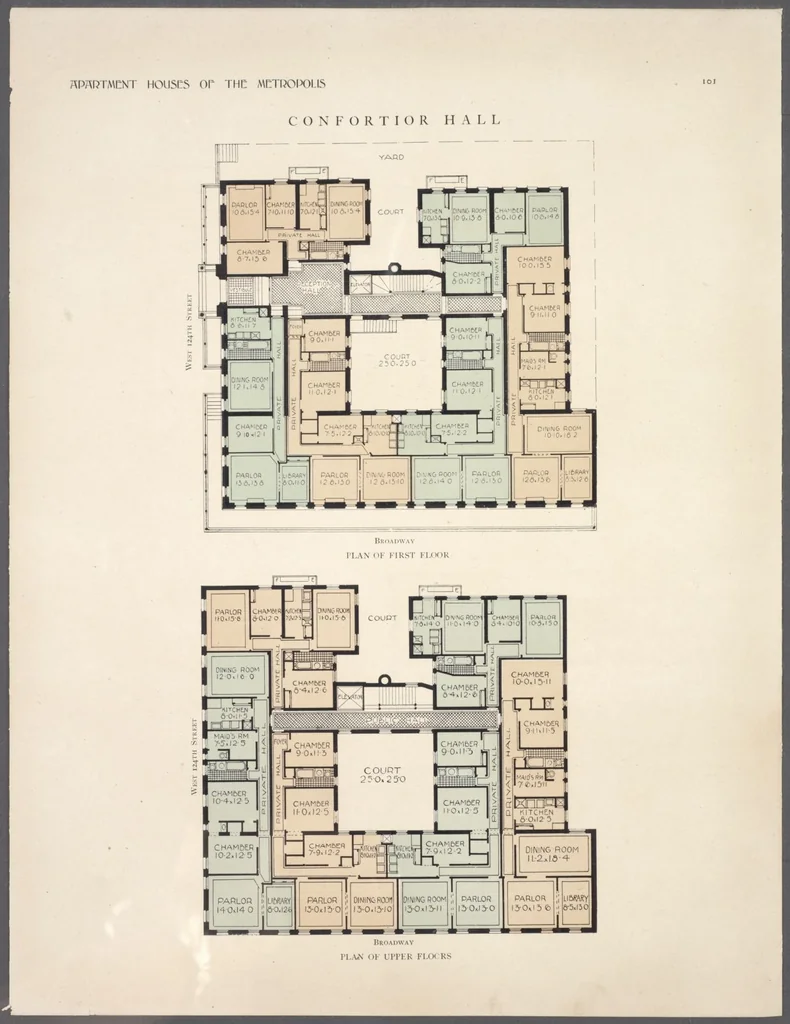 An illustration from Apartment houses of the metropolis, 1908, leaf 101