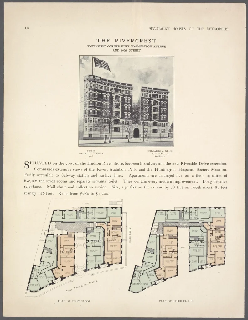 An illustration from Apartment houses of the metropolis, 1908, leaf 112