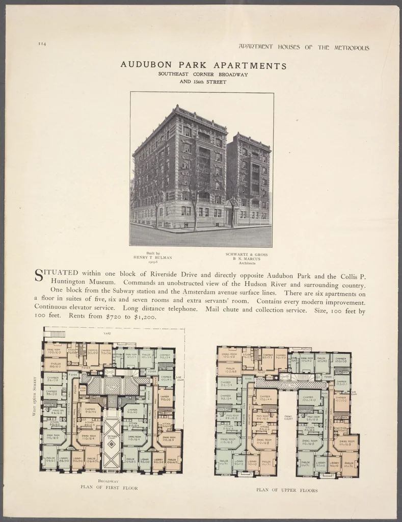 An illustration from Apartment houses of the metropolis, 1908, leaf 114