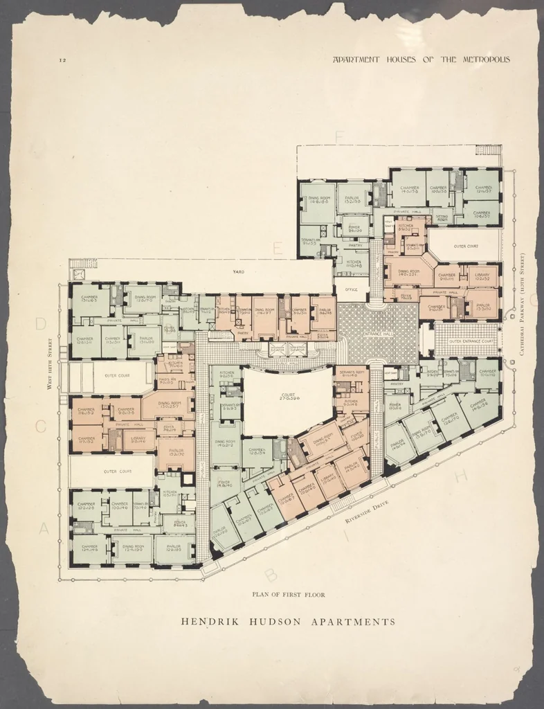 An illustration from Apartment houses of the metropolis, 1908, leaf 12