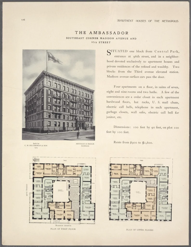 An illustration from Apartment houses of the metropolis, 1908, leaf 126