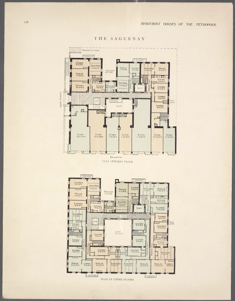 An illustration from Apartment houses of the metropolis, 1908, leaf 128