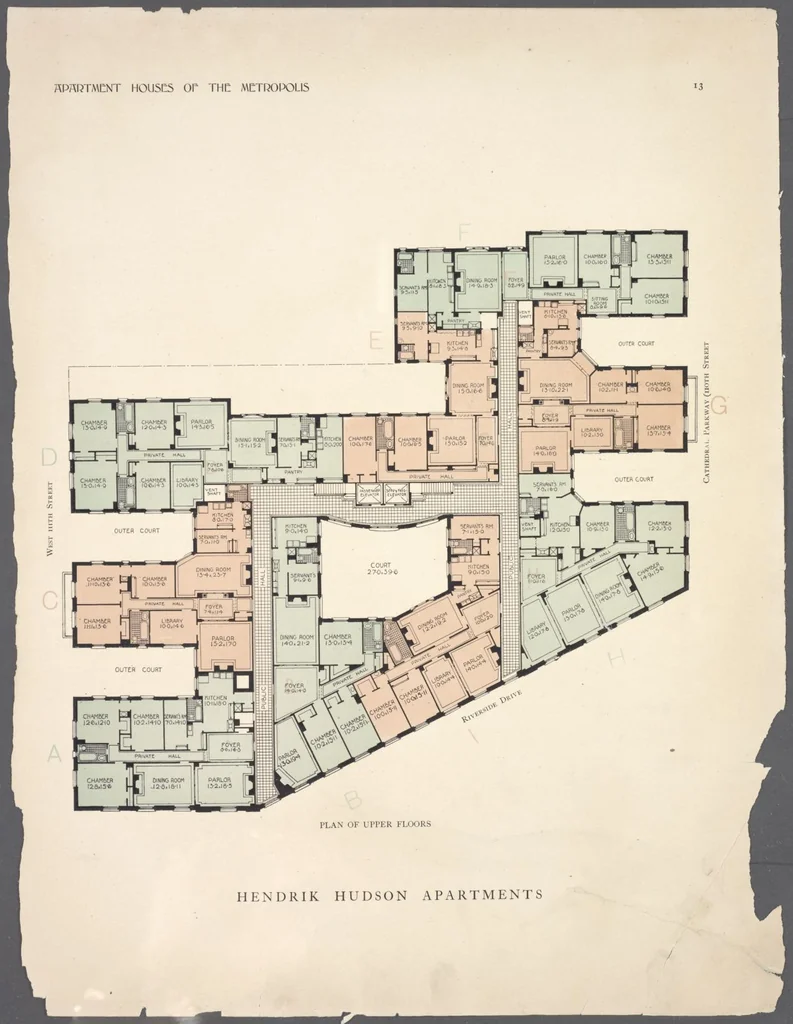 An illustration from Apartment houses of the metropolis, 1908, leaf 13