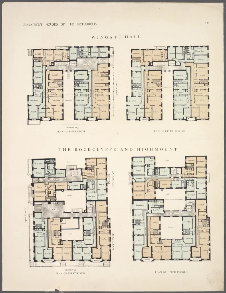 An illustration from Apartment houses of the metropolis, 1908, leaf 131