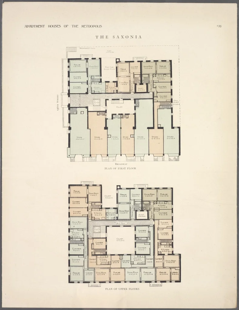 An illustration from Apartment houses of the metropolis, 1908, leaf 133