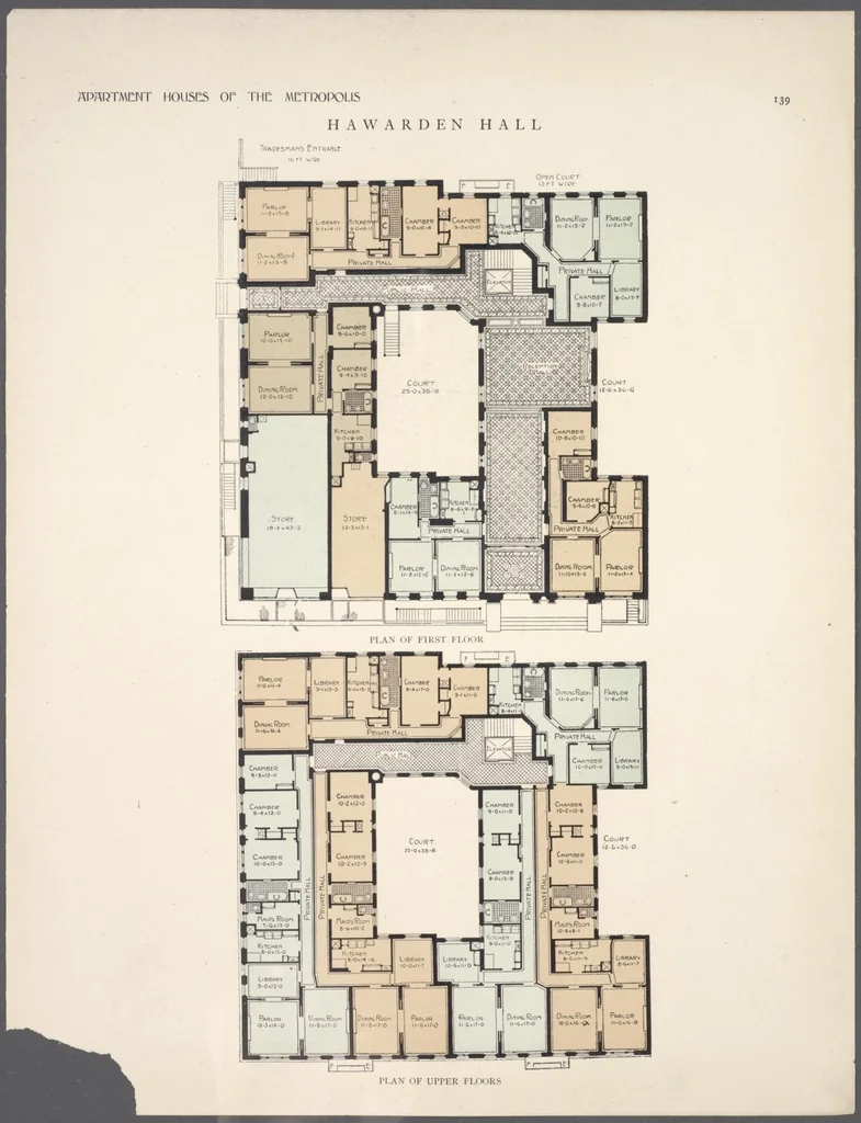 An illustration from Apartment houses of the metropolis, 1908, leaf 139