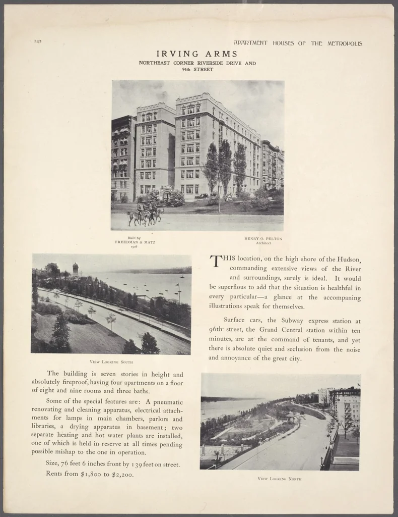 An illustration from Apartment houses of the metropolis, 1908, leaf 142