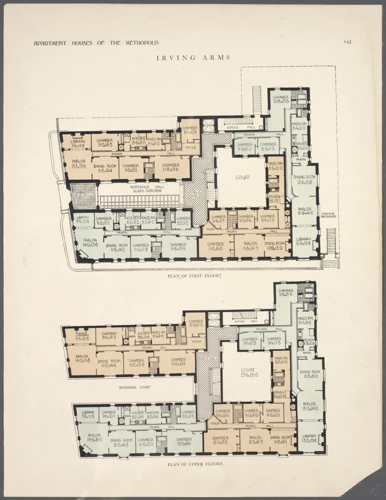 An illustration from Apartment houses of the metropolis, 1908, leaf 143