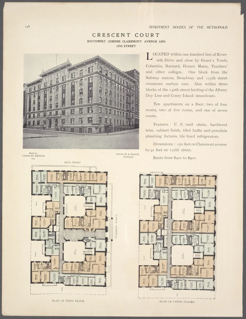 An illustration from Apartment houses of the metropolis, 1908, leaf 148
