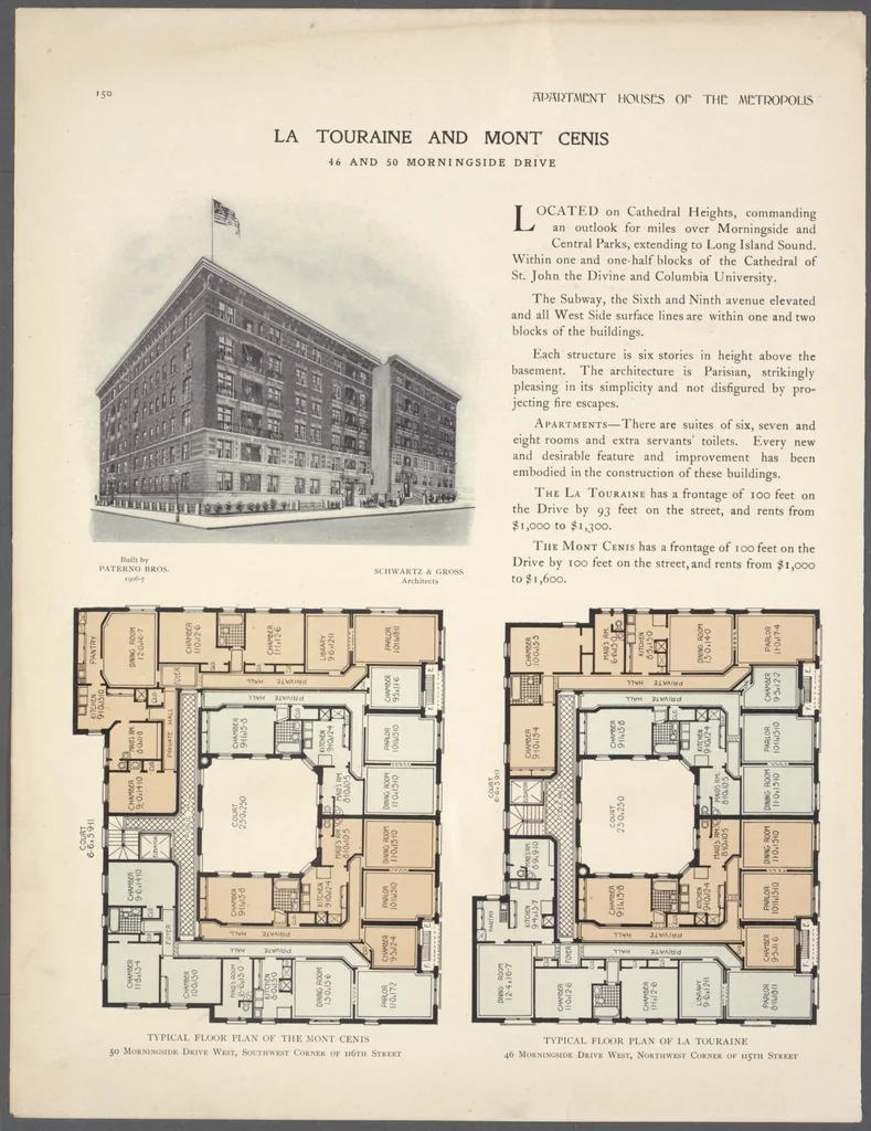 An illustration from Apartment houses of the metropolis, 1908, leaf 150