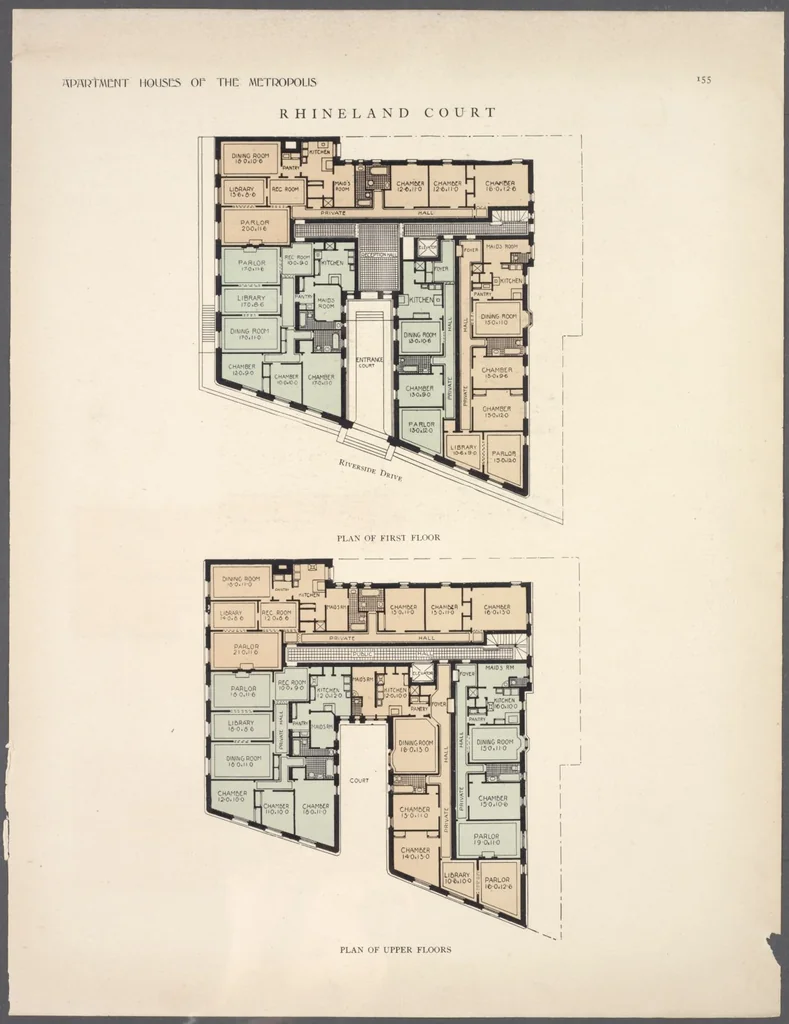 An illustration from Apartment houses of the metropolis, 1908, leaf 155