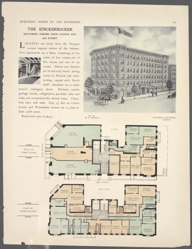 An illustration from Apartment houses of the metropolis, 1908, leaf 161