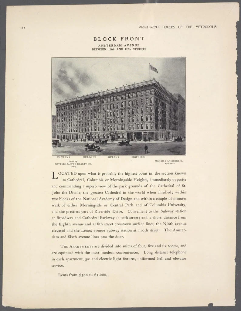 An illustration from Apartment houses of the metropolis, 1908, leaf 162