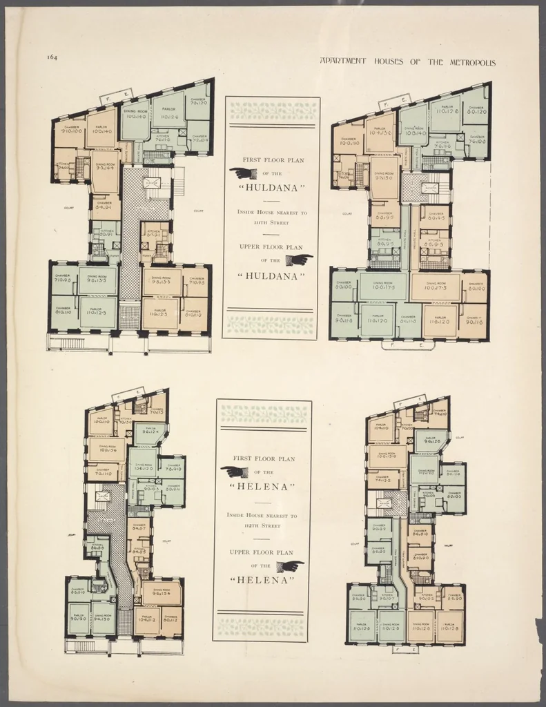 An illustration from Apartment houses of the metropolis, 1908, leaf 164