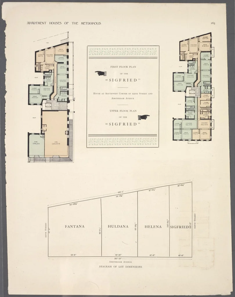 An illustration from Apartment houses of the metropolis, 1908, leaf 165