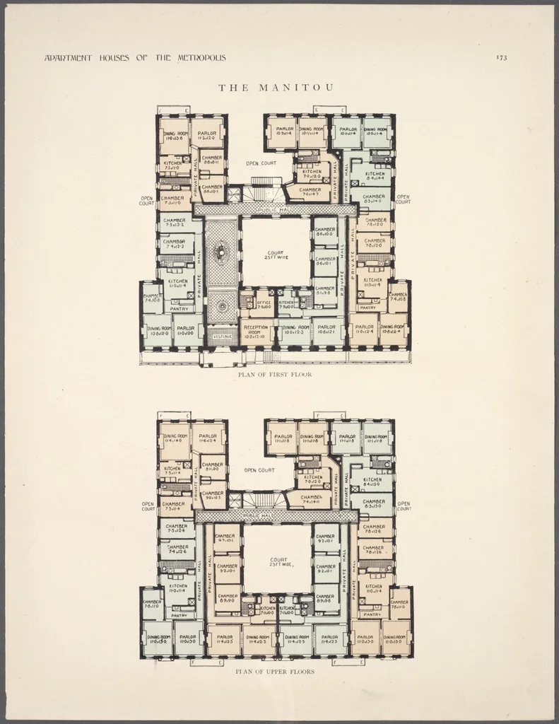 An illustration from Apartment houses of the metropolis, 1908, leaf 173