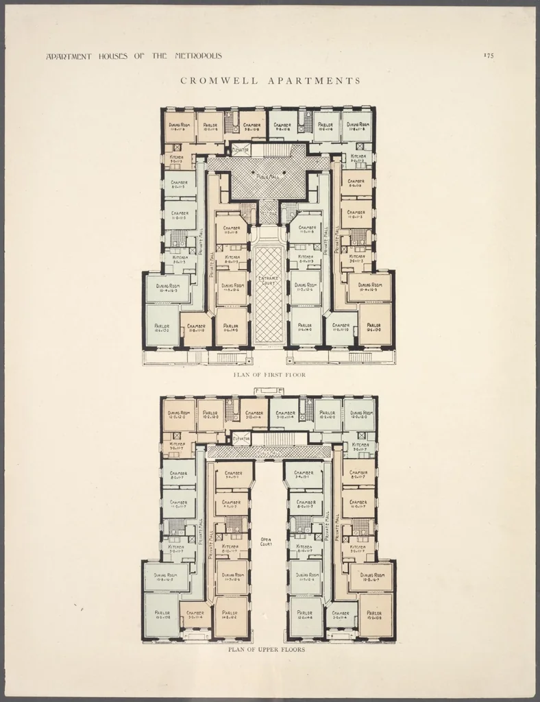 An illustration from Apartment houses of the metropolis, 1908, leaf 175