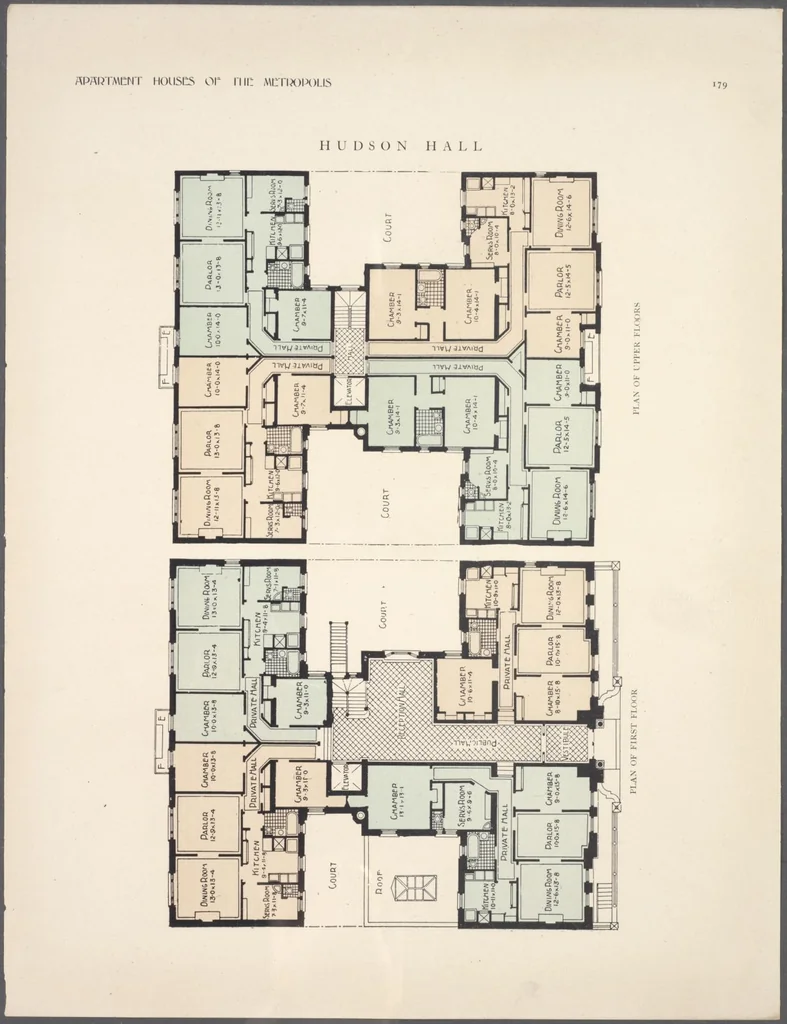 An illustration from Apartment houses of the metropolis, 1908, leaf 179