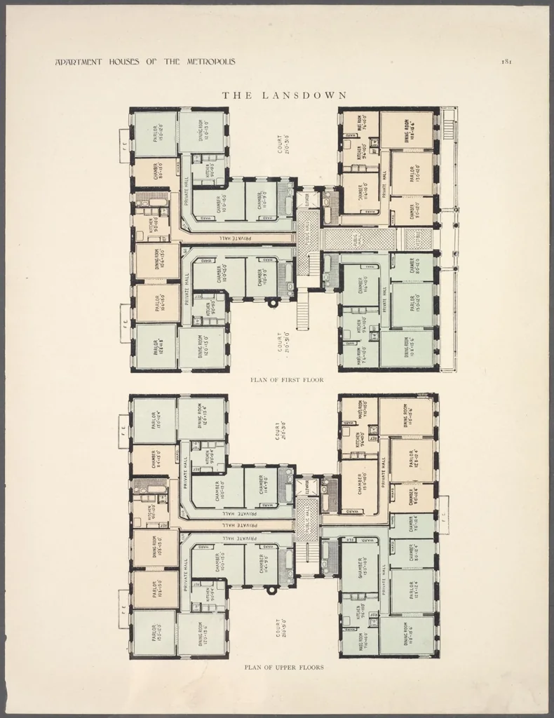 An illustration from Apartment houses of the metropolis, 1908, leaf 181