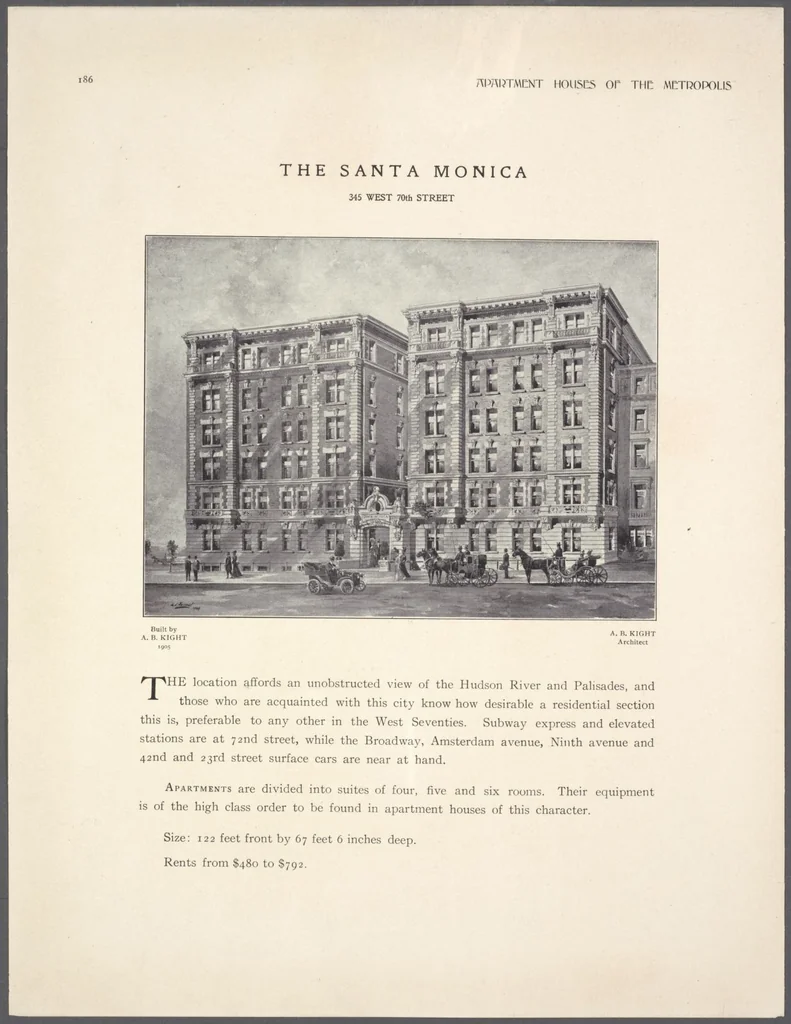 An illustration from Apartment houses of the metropolis, 1908, leaf 186
