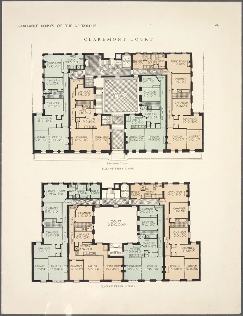 An illustration from Apartment houses of the metropolis, 1908, leaf 189