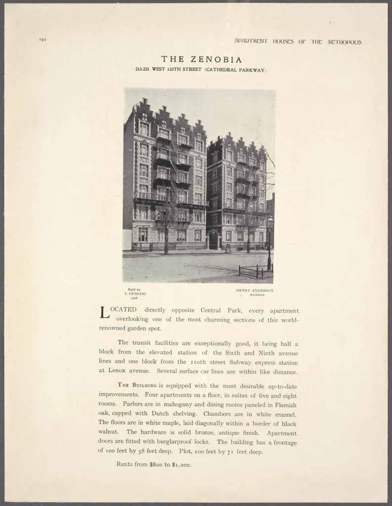 An illustration from Apartment houses of the metropolis, 1908, leaf 192