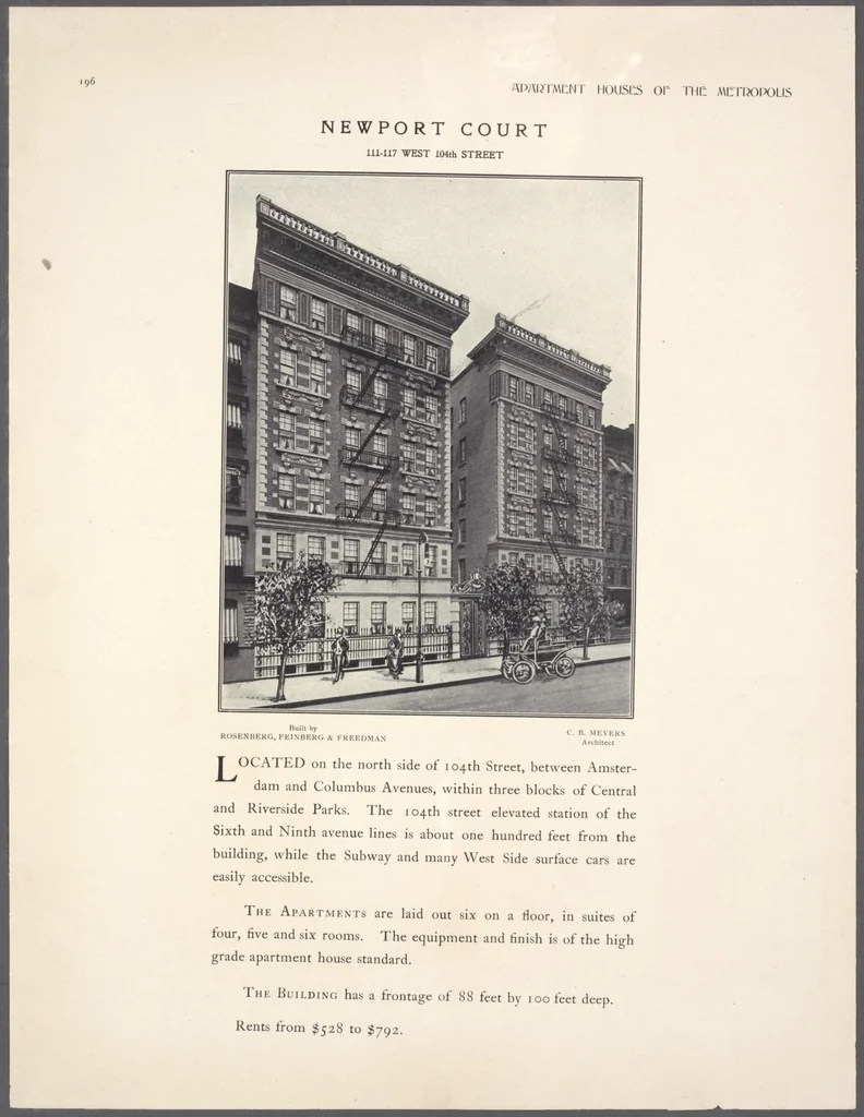 An illustration from Apartment houses of the metropolis, 1908, leaf 196