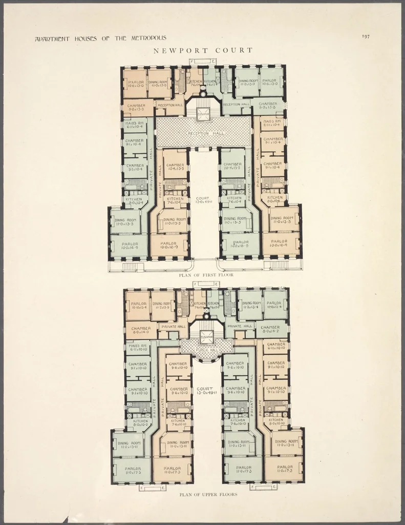 An illustration from Apartment houses of the metropolis, 1908, leaf 197
