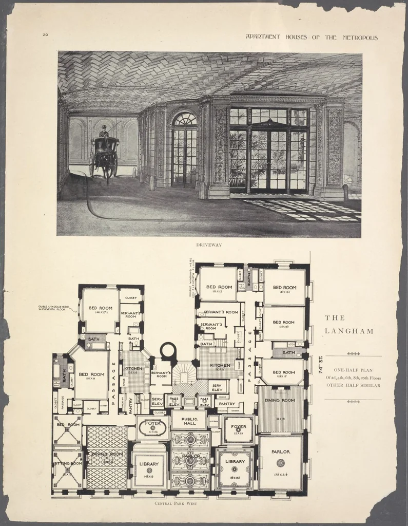 An illustration from Apartment houses of the metropolis, 1908, leaf 20