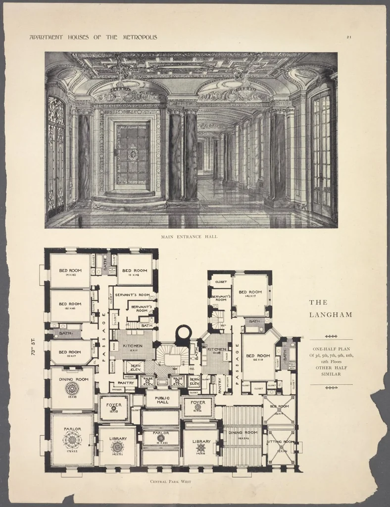 An illustration from Apartment houses of the metropolis, 1908, leaf 21