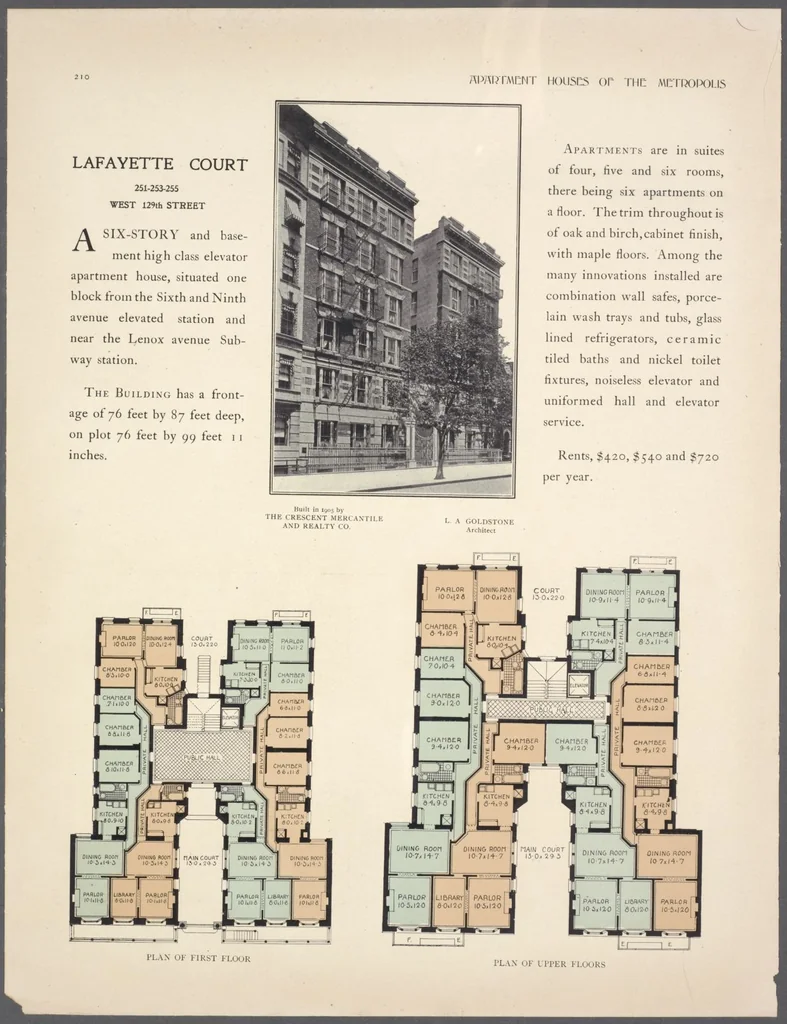 An illustration from Apartment houses of the metropolis, 1908, leaf 210