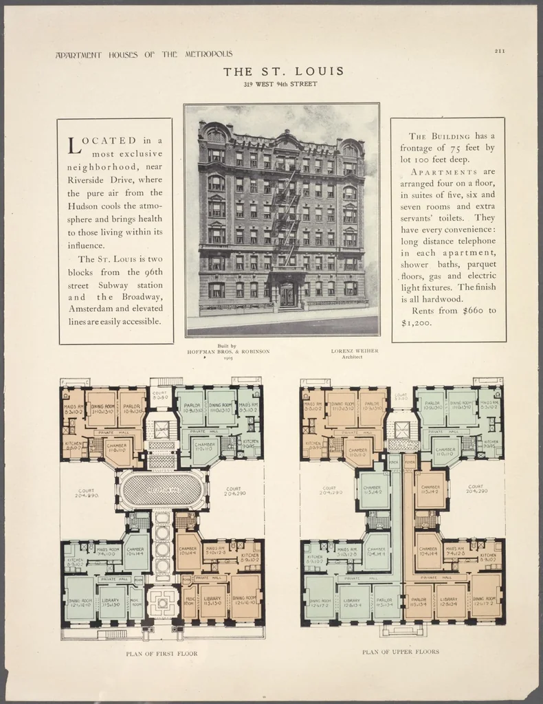An illustration from Apartment houses of the metropolis, 1908, leaf 211