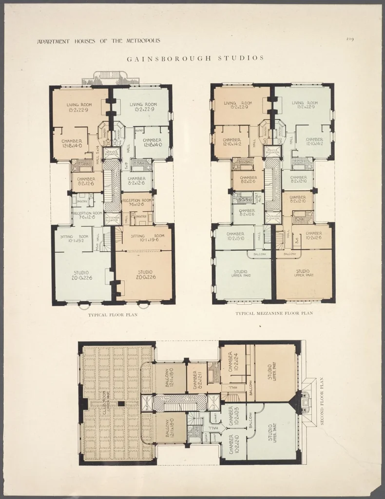 An illustration from Apartment houses of the metropolis, 1908, leaf 219