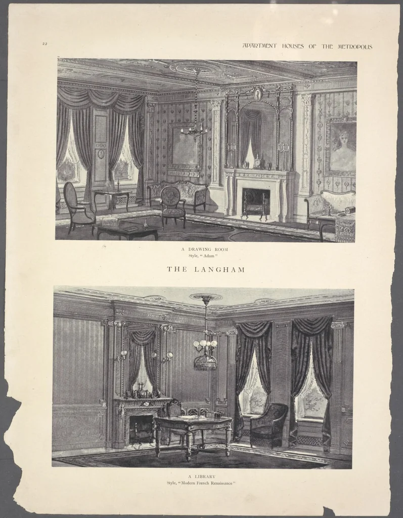 An illustration from Apartment houses of the metropolis, 1908, leaf 22