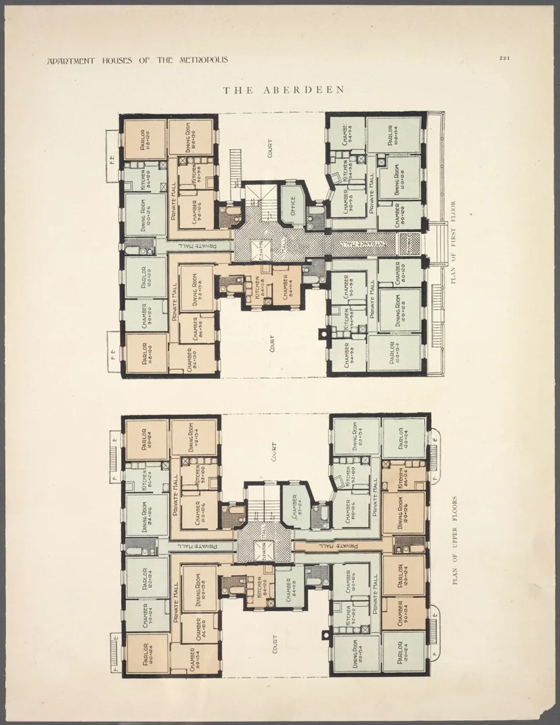 An illustration from Apartment houses of the metropolis, 1908, leaf 221