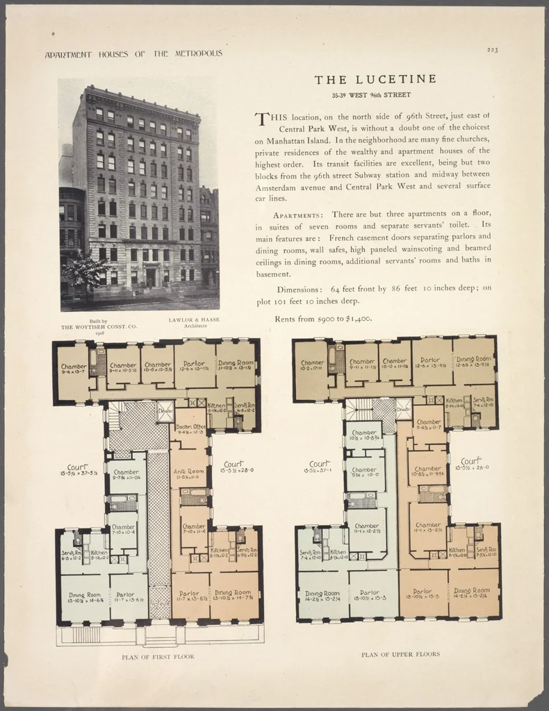 An illustration from Apartment houses of the metropolis, 1908, leaf 223