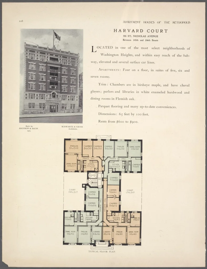 An illustration from Apartment houses of the metropolis, 1908, leaf 228