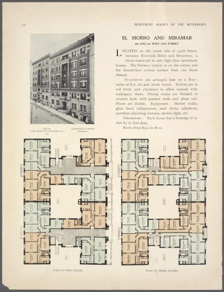 An illustration from Apartment houses of the metropolis, 1908, leaf 230