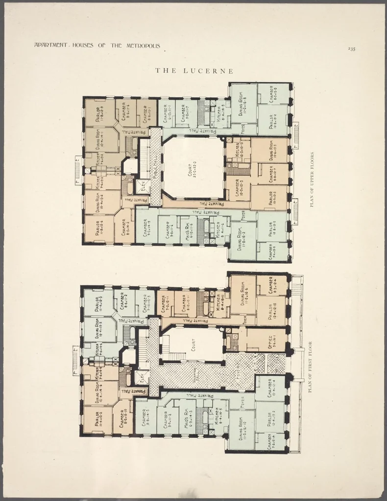An illustration from Apartment houses of the metropolis, 1908, leaf 235