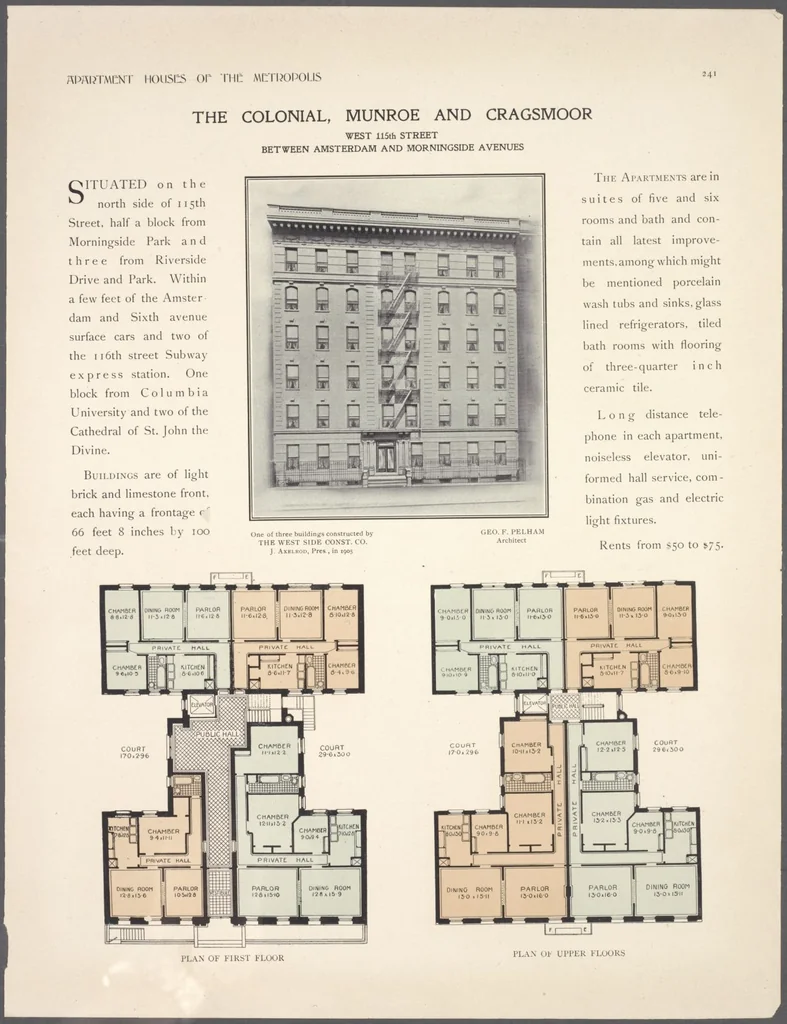 An illustration from Apartment houses of the metropolis, 1908, leaf 241