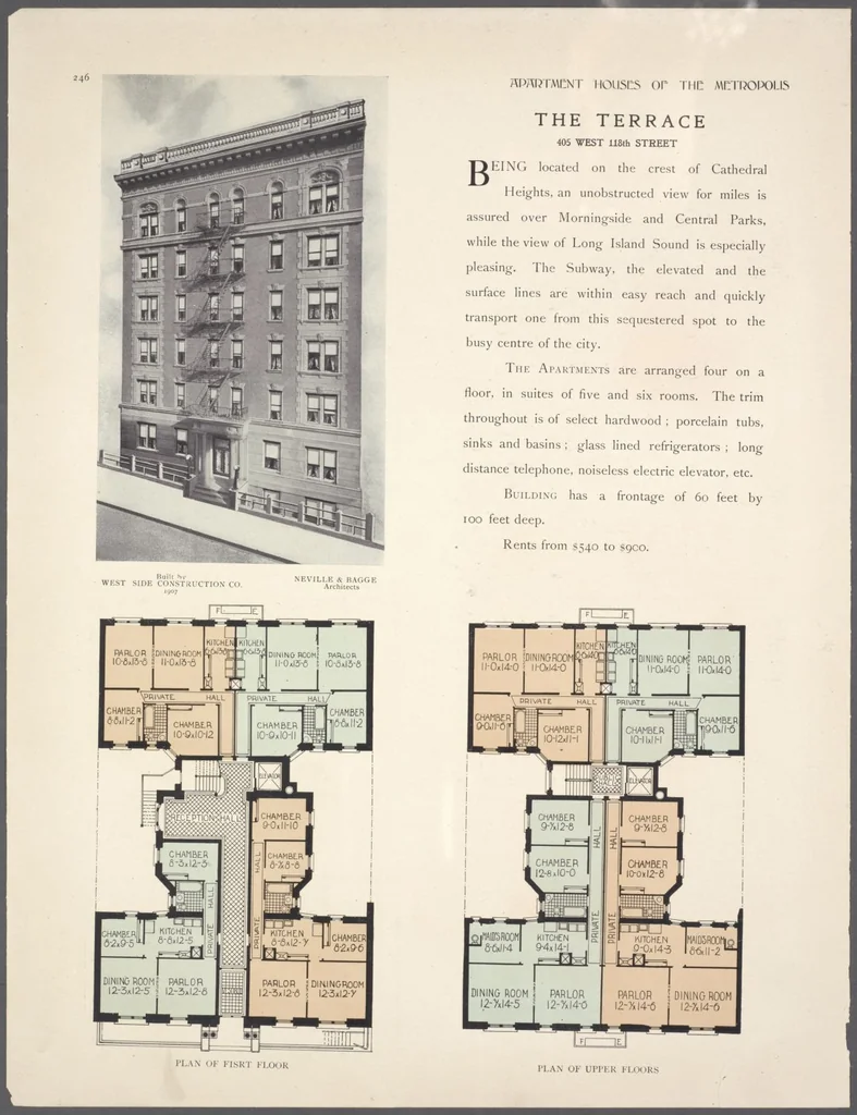 An illustration from Apartment houses of the metropolis, 1908, leaf 246