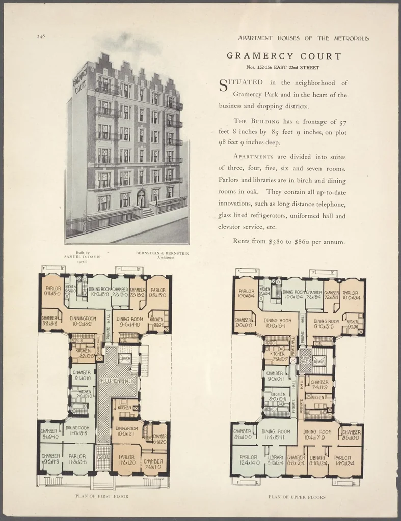 An illustration from Apartment houses of the metropolis, 1908, leaf 248