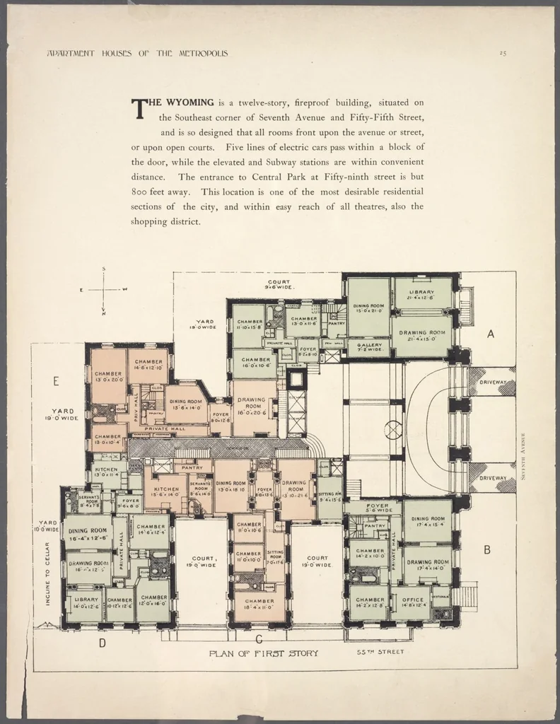 An illustration from Apartment houses of the metropolis, 1908, leaf 25