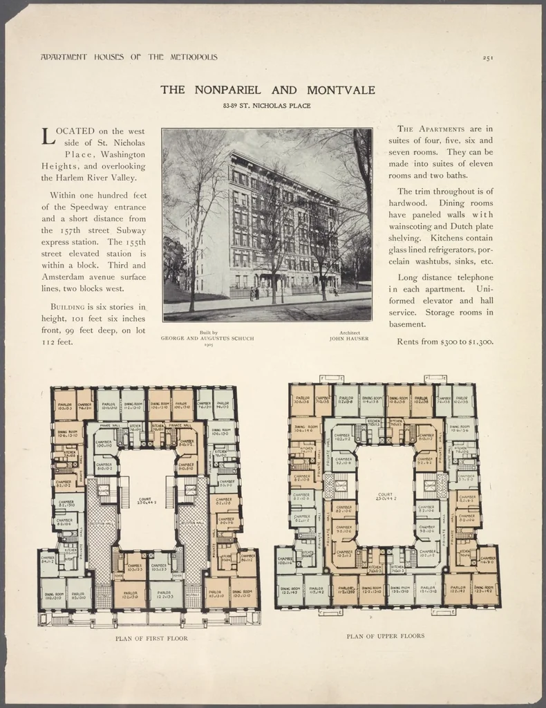 An illustration from Apartment houses of the metropolis, 1908, leaf 251